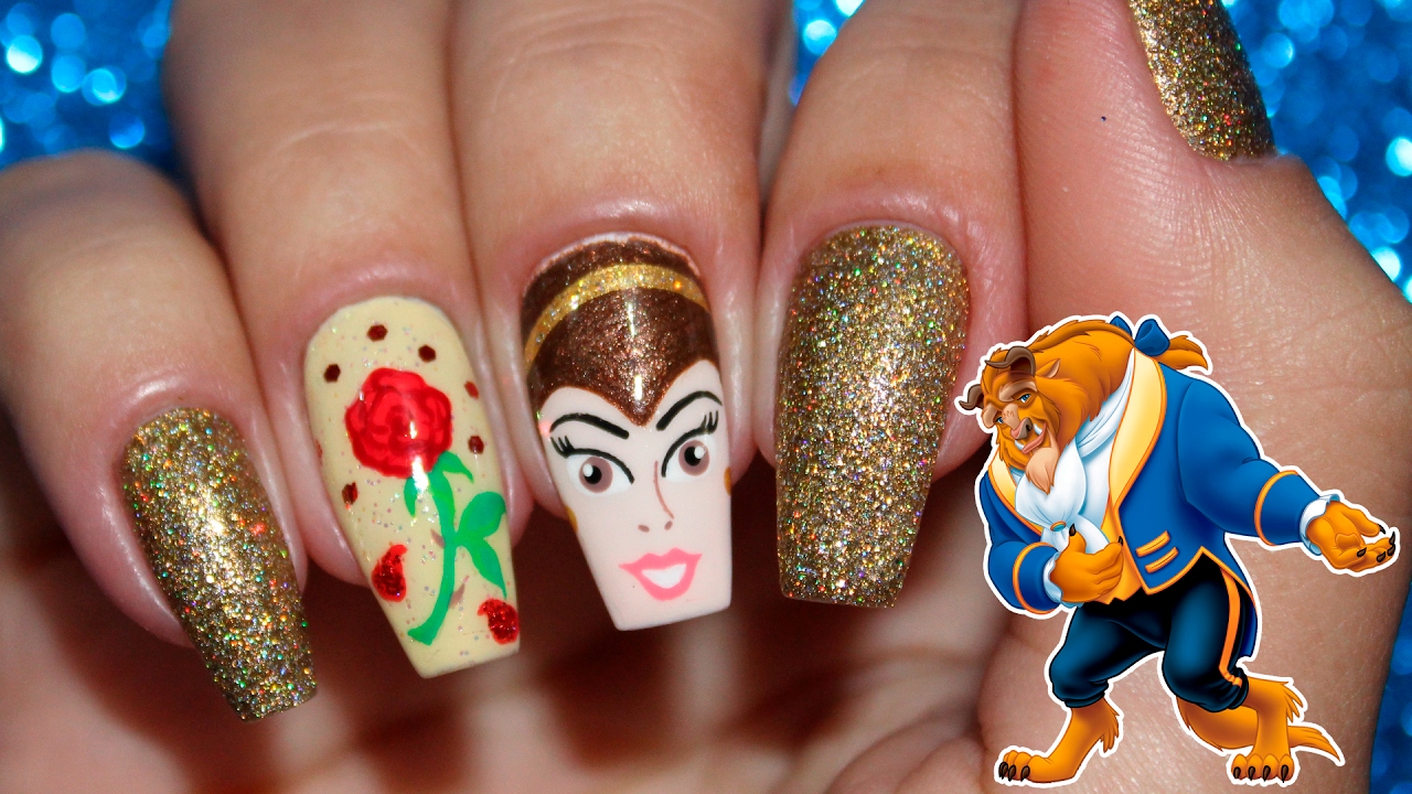 Unhas Decoradas A Bela e A Fera - Beauty and The Beast | Unhas da Lalá