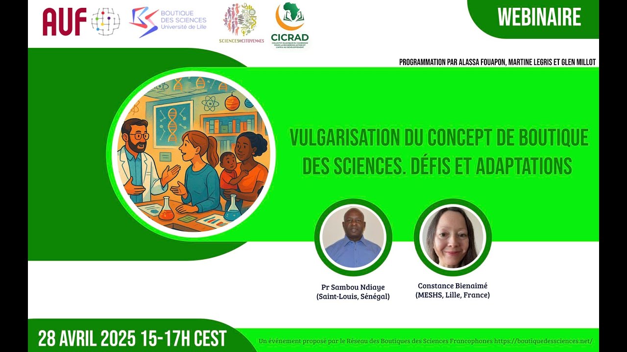 Vulgarisation du concept de boutiques des sciences | Webinaire du 28/04/2025 (vid&eacute;o brute)