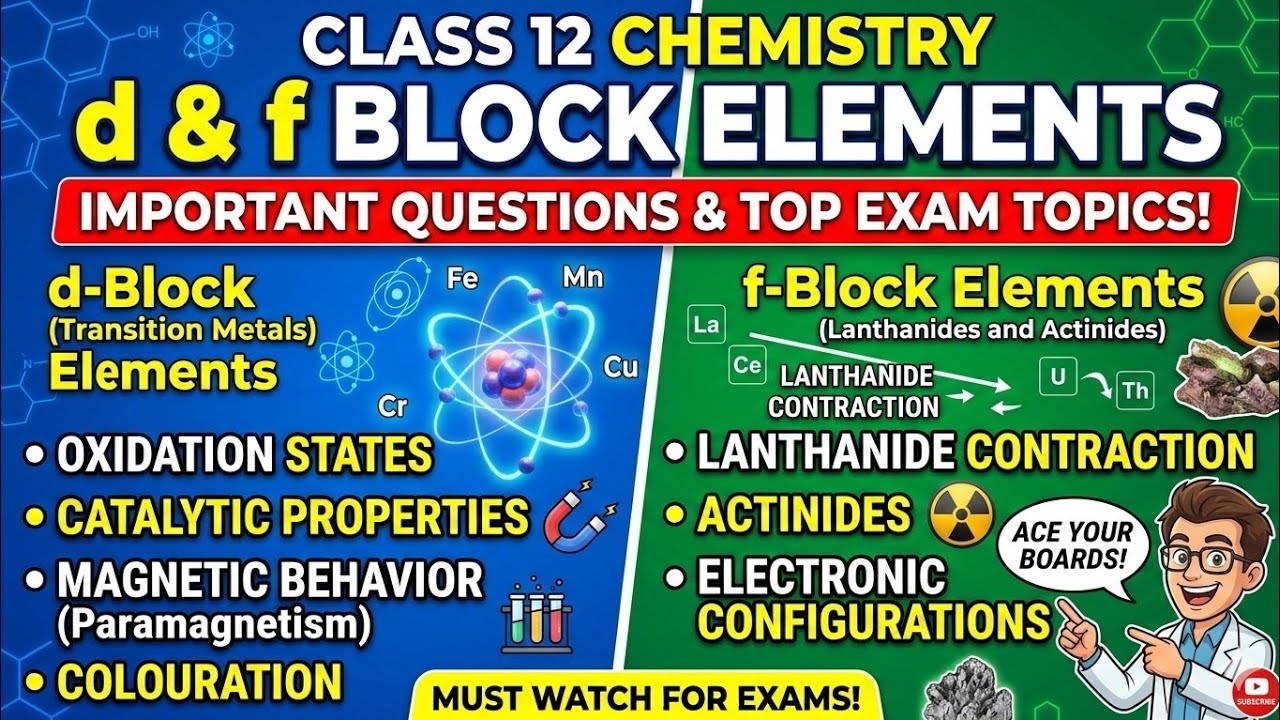 D and f block elements important questions 