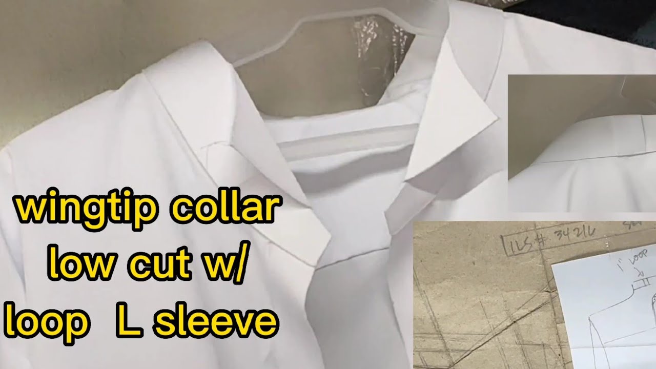wingtip collar,w/ loop,low cut long's sleeve#shorts sleeve #tailor