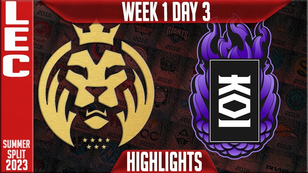 MAD vs KOI Highlights | LEC Summer 2023 W1D3 | MAD lions vs KOI