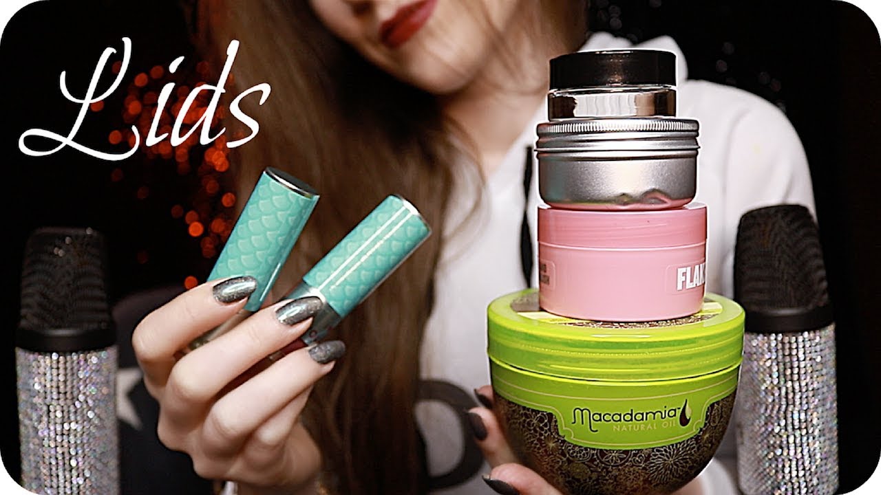 ASMR Pure Lid Sounds (NO TALKING) Ear to Ear Opening & Closing Lids, Lipstick, Makeup, Scrubs Etc. 💋