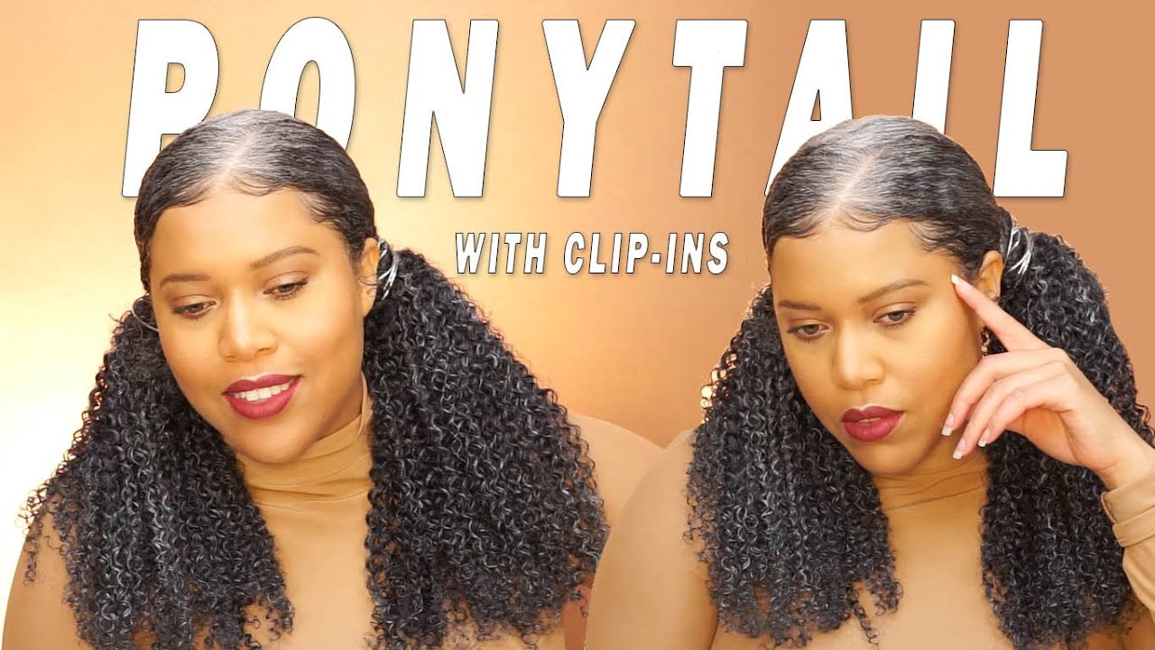 SLEEK PONYTAILS with Weave On My NATURAL SILVER CURLY HAIR by HerGivenHair // Samantha Pollack