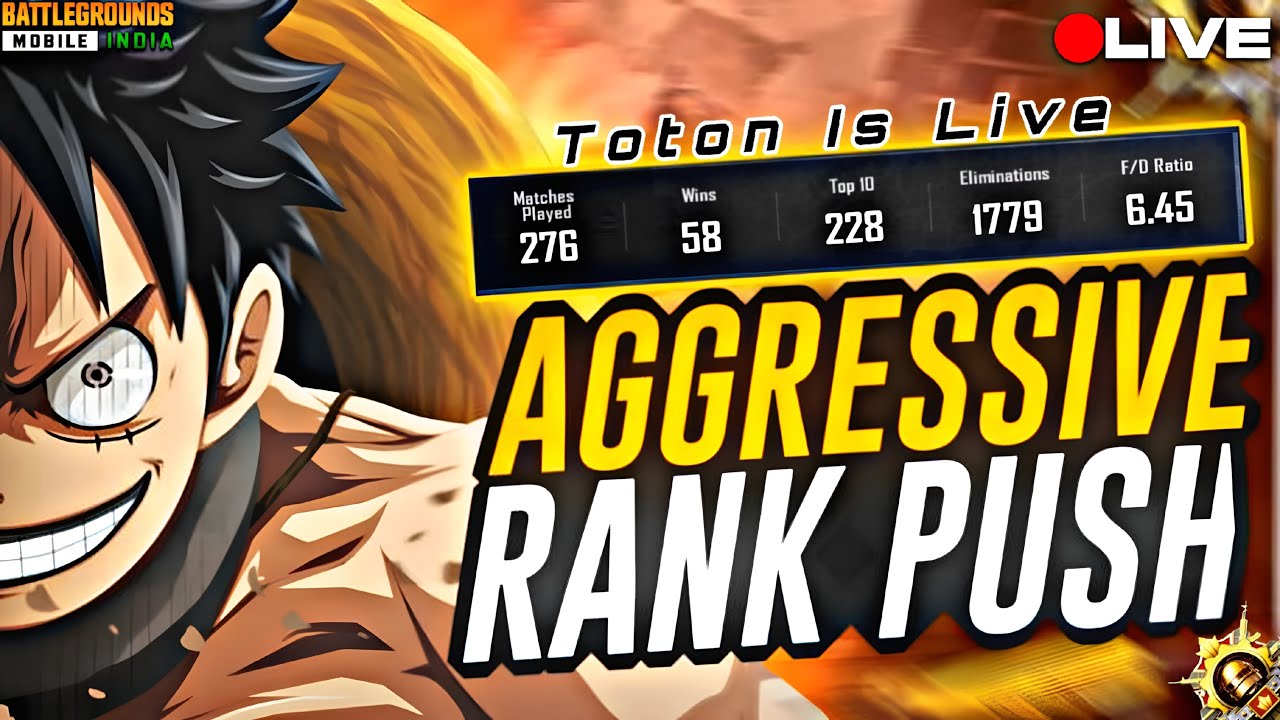 AGGRESSIVE RANK PUSH🥵 |BGMILIVE😍 WITH TOTONISLIVE #SHORTSLIVE #SHORTFEED #BGMILIVE