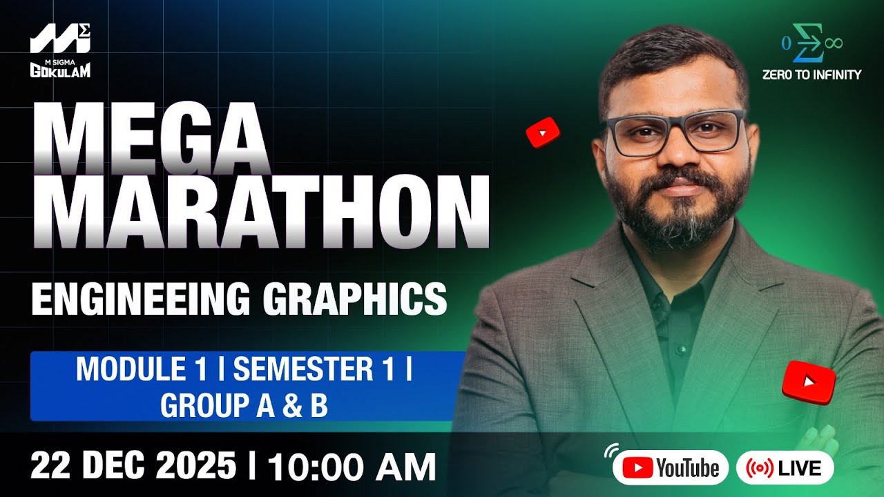FREE B.Tech Engineeing Graphics Marathon 🔥 | Semester 1 | Module 1 | Group A & B | LIVE Class