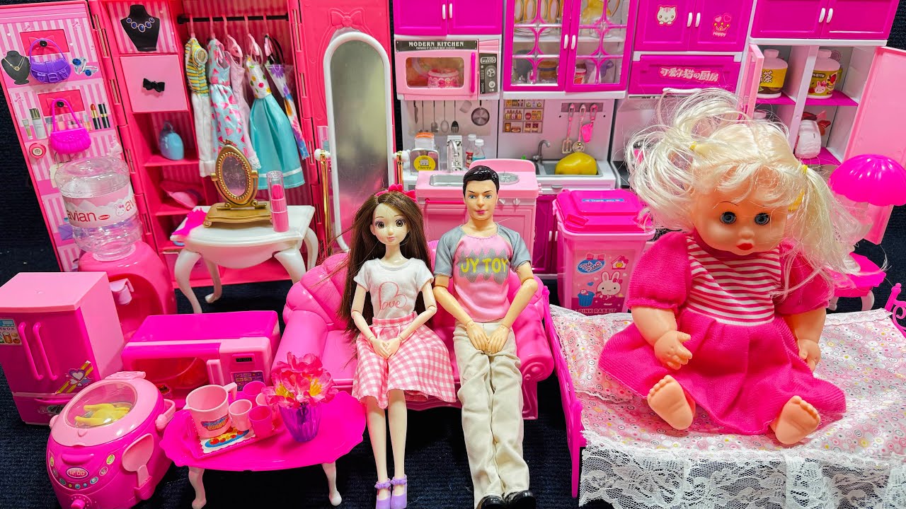 10 Minutes Satisfying with Unboxing Barbie Doll Play Set, Cute Kitchen Toys Review | ASMR