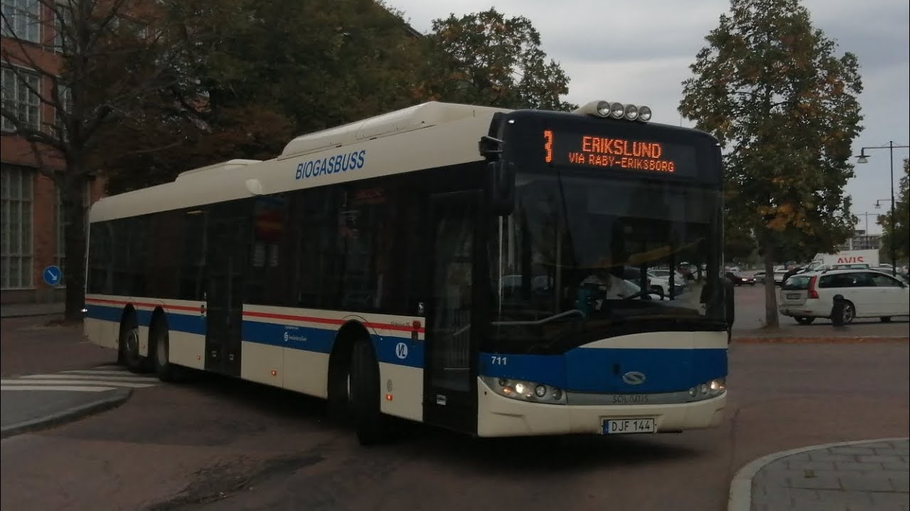 bus ride Västerås sweden line 3 från centralen till Erikslund västra