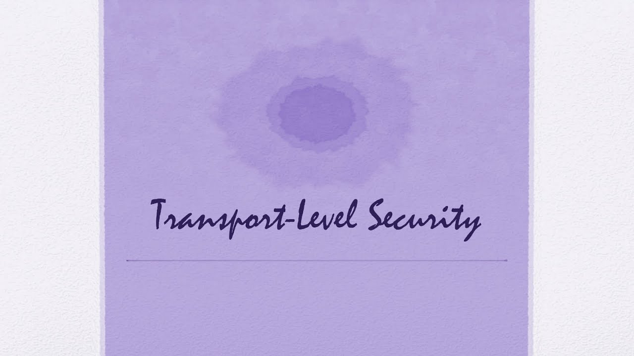 [CompNetSec] - 18 - Transport Layer Security