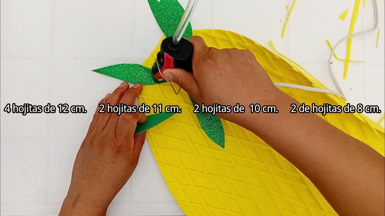 CÓMO HACER un DISFRAZ de PIÑA 🍍🤩💥 para el DÍA de la ALIMENTACIÓN 😱💥 TUTORIAL Rossy Manualidades 🍍💥