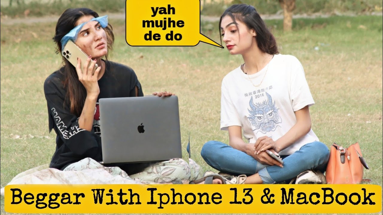 Beggar With IPhone 13 Pro Max & MacBook Pro@crazycomedy9838