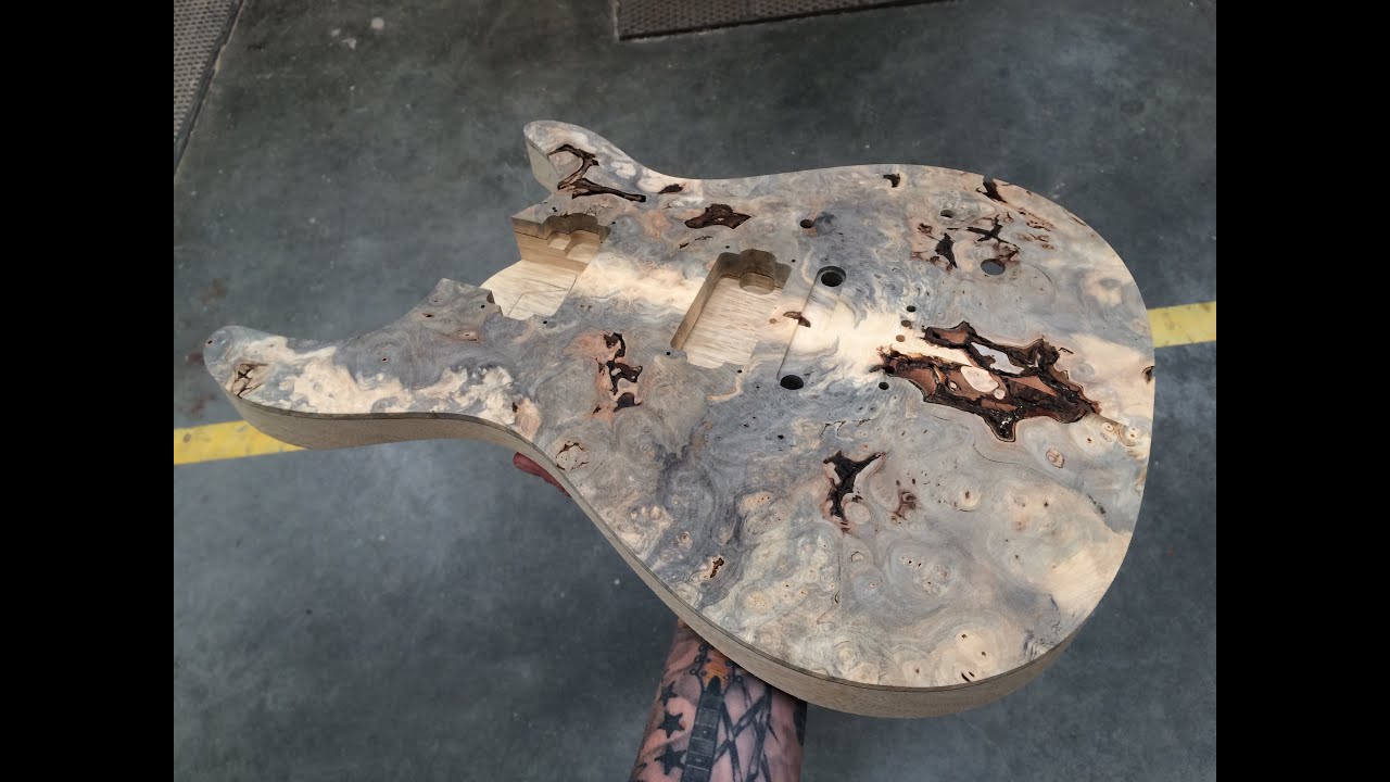 Kiesel Guitars Buckeye Burl Carved Top CT6 Getting Carved Out on the HAAS