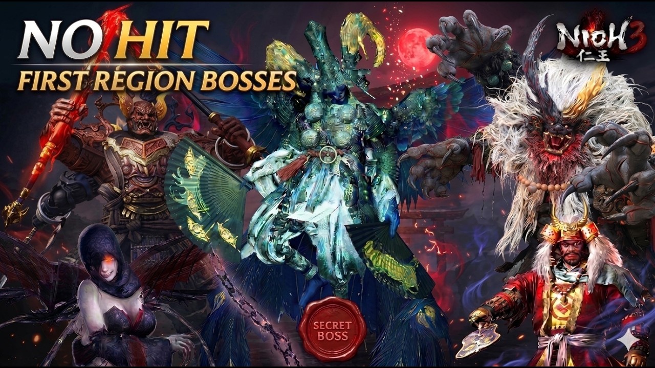Nioh 3 💥⚔️No Hit First Region Bosses and Secret Boss