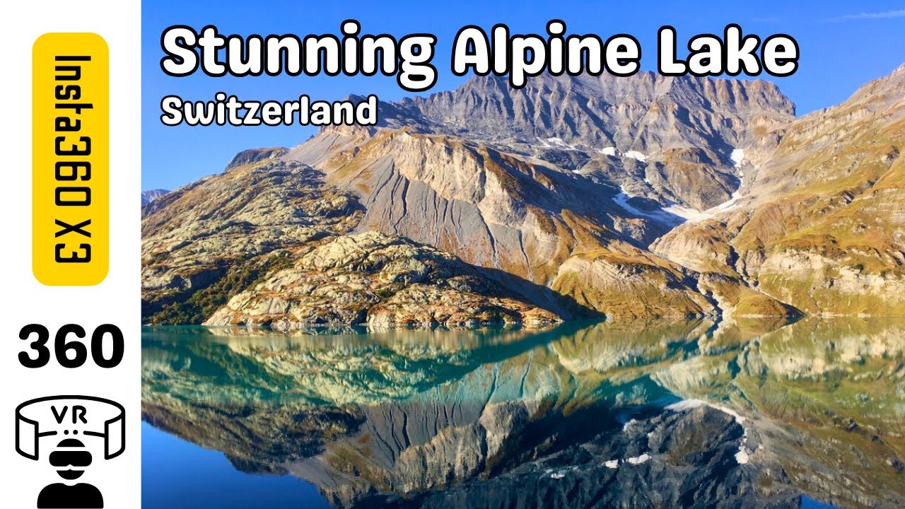 Day Hike along a Stunning Lake in the Swiss Alps 🇨🇭 - 360 VR  & Spatial Audio 🎧