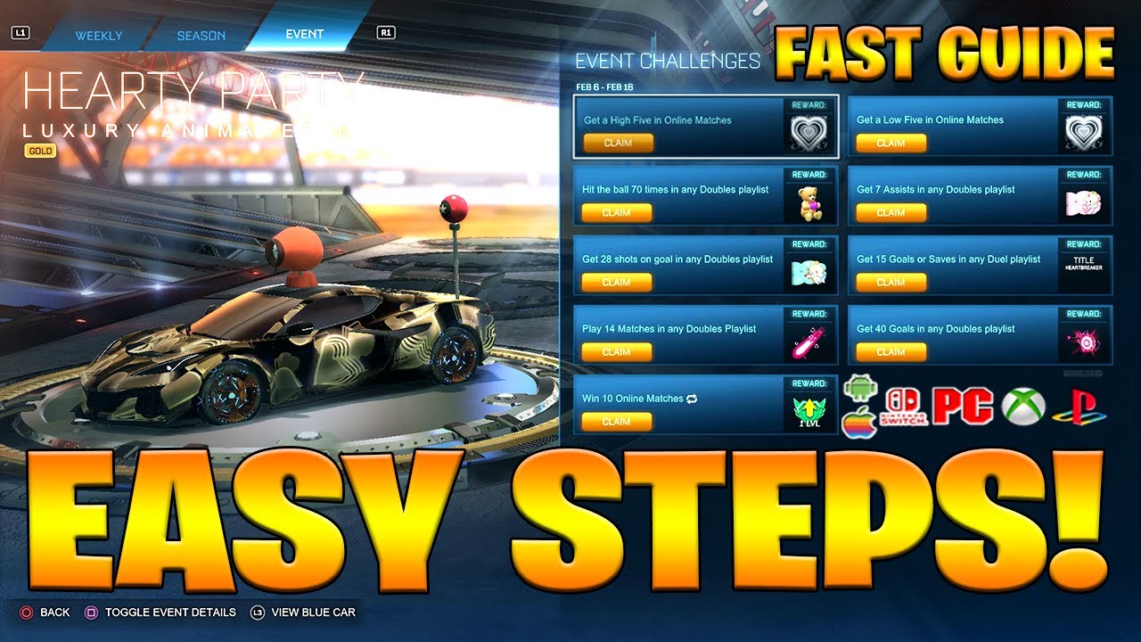 How To COMPLETE ALL GOALENTINES QUESTS CHALLENGES In Rocket League (Free Rewards Challenges)