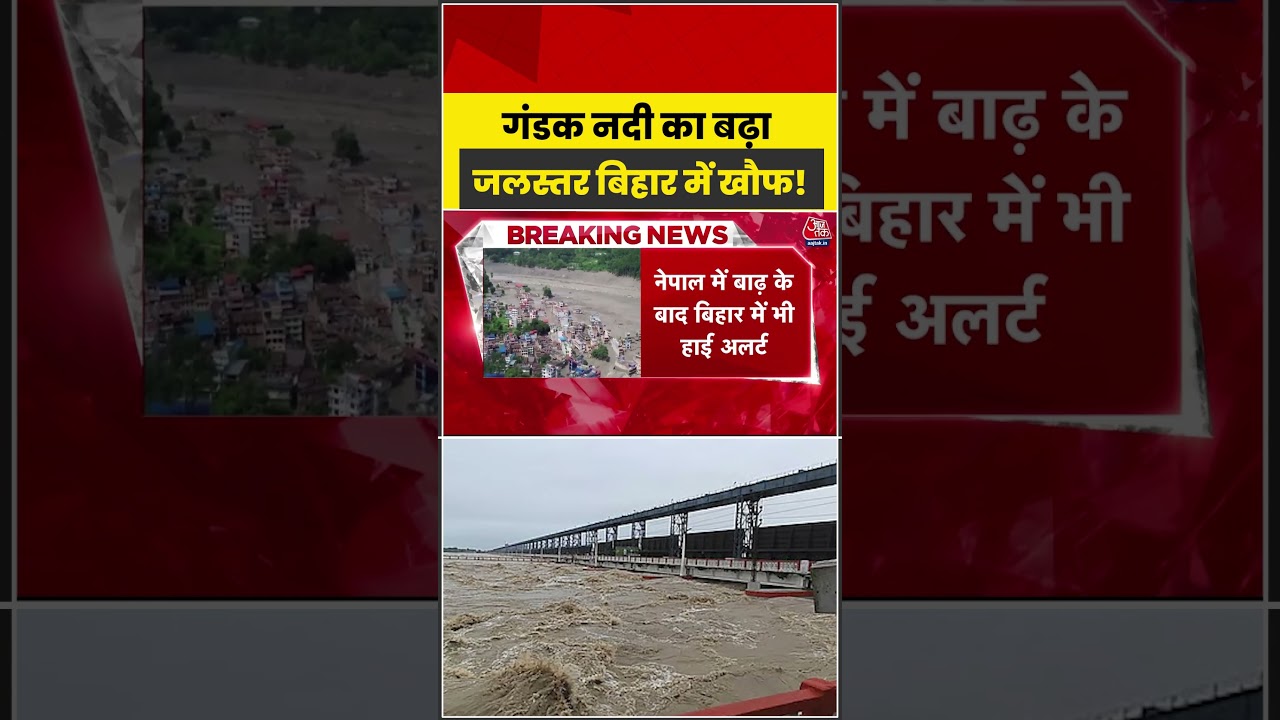 Nepal Flash Flood | Rising water level of Gandak River creates fear in Bihar! #gandakriver #Bihar #Shorts