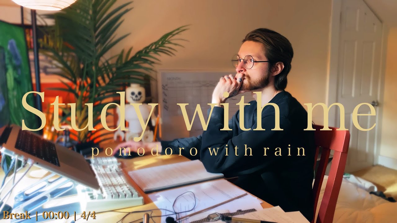 [LIVE🔴] study with me! 📚 | pomodoro w/ rain sounds 🌧️