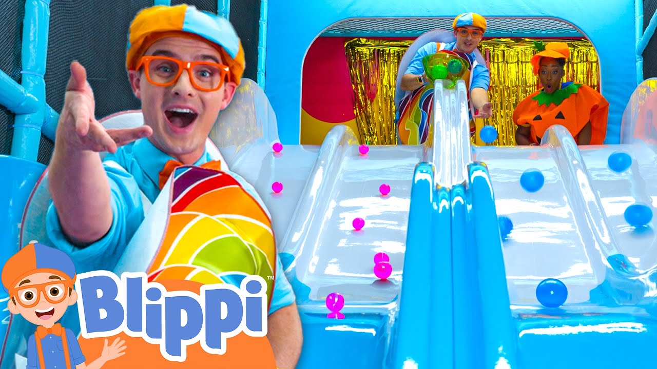 Blippi & Meekah Slide TRICKSHOTS! |  Blippi and Meekah Best Friend Adventures | Educational Videos