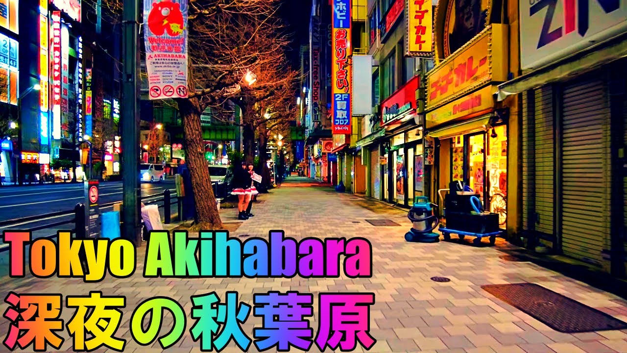 【東京】午前0時頃の秋葉原を散策   Tokyo Walking in Akihabara late at night 4K