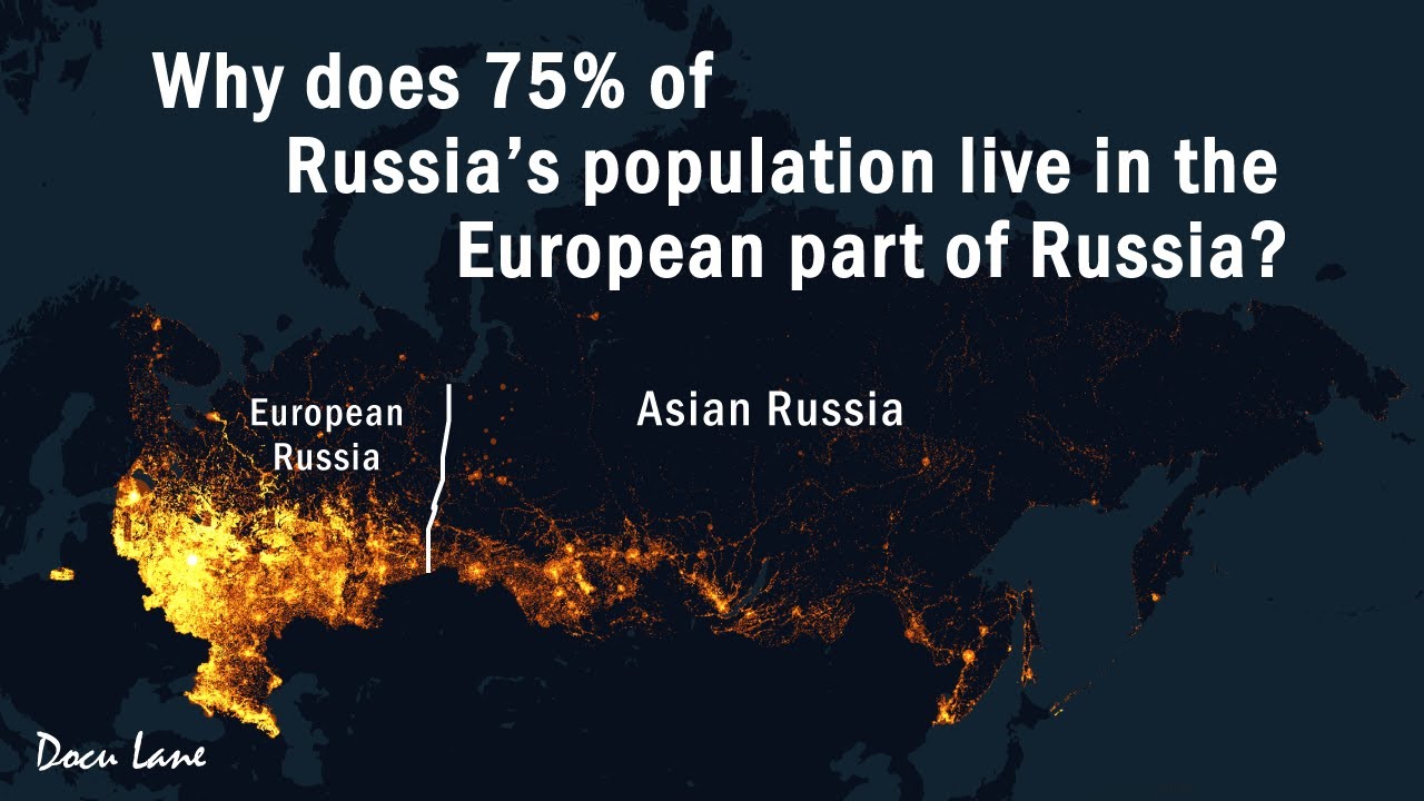Why does 75% of Russia’s population live in the Western Russia?