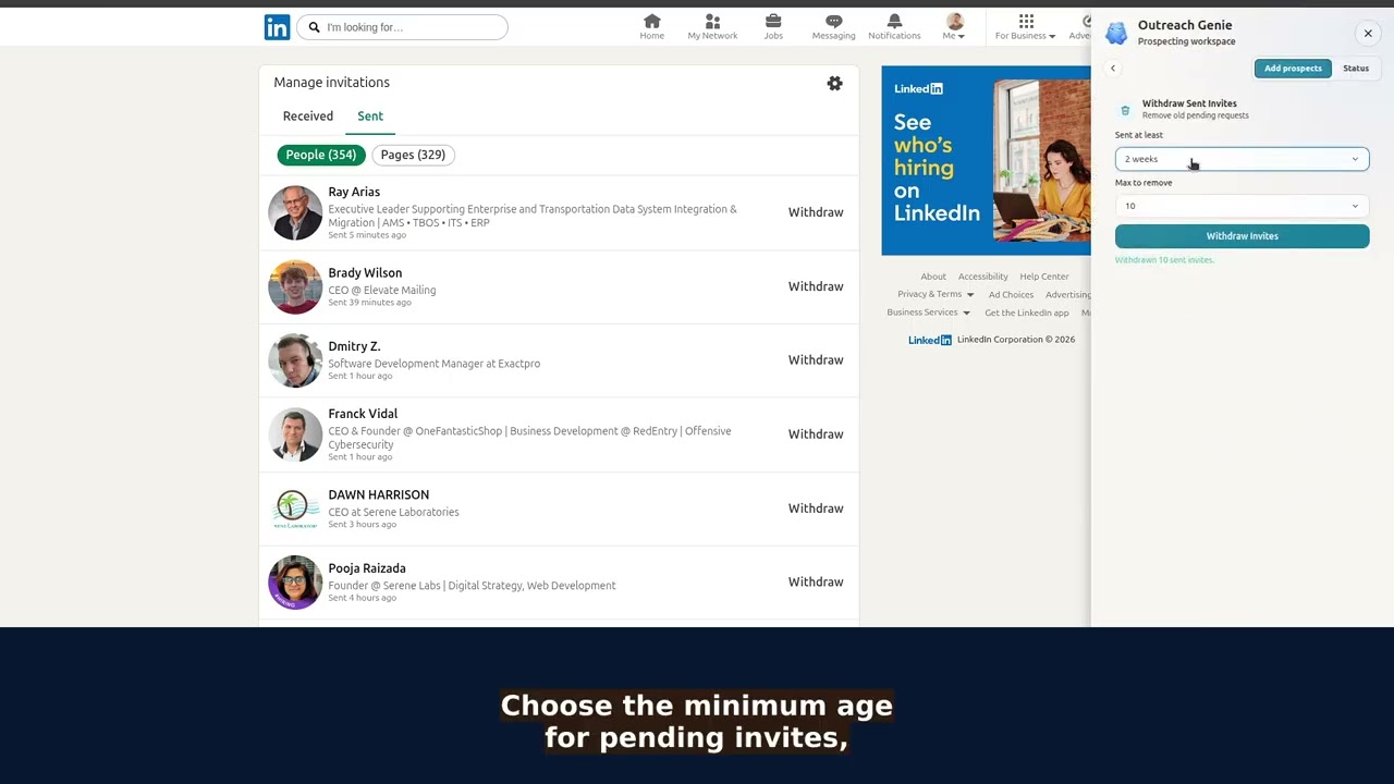 How to Withdraw Old LinkedIn Invitations Safely | OutreachGenie