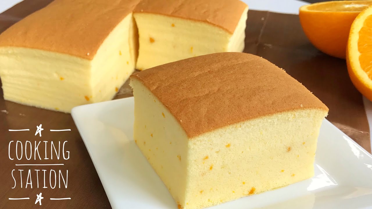 เค้กไข่ ไต้หวัน เค้กส้ม สูตรเค้กไข่ |  How to make orange sponge cake recipe easy