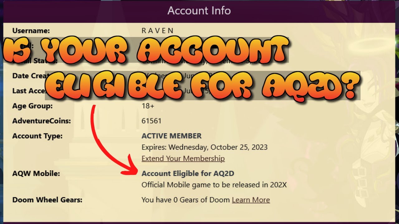 Is Your AQWorlds Account Eligible For AQ2D?!