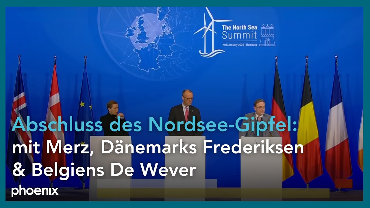 Nordsee-Gipfel: Unterzeichnungszeremonie mit u.a. Friedrich Merz und Mette Frederiksen | 26.01.26