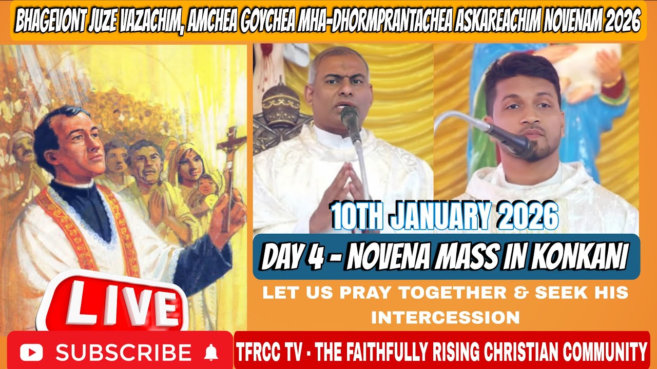 Day 4 | Novena of St. Joseph Vaz | Live Konkani Novena Mass | Sancoale | 10th Jan 2026 | #tfrcctv
