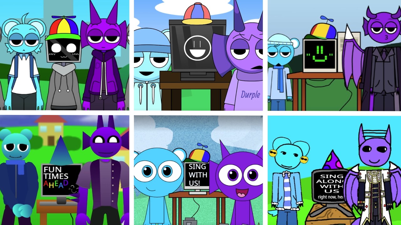 Sprunki - Incredibox but SKY and MR FUN COMPUTER and DURPLE in ALL Human Mods