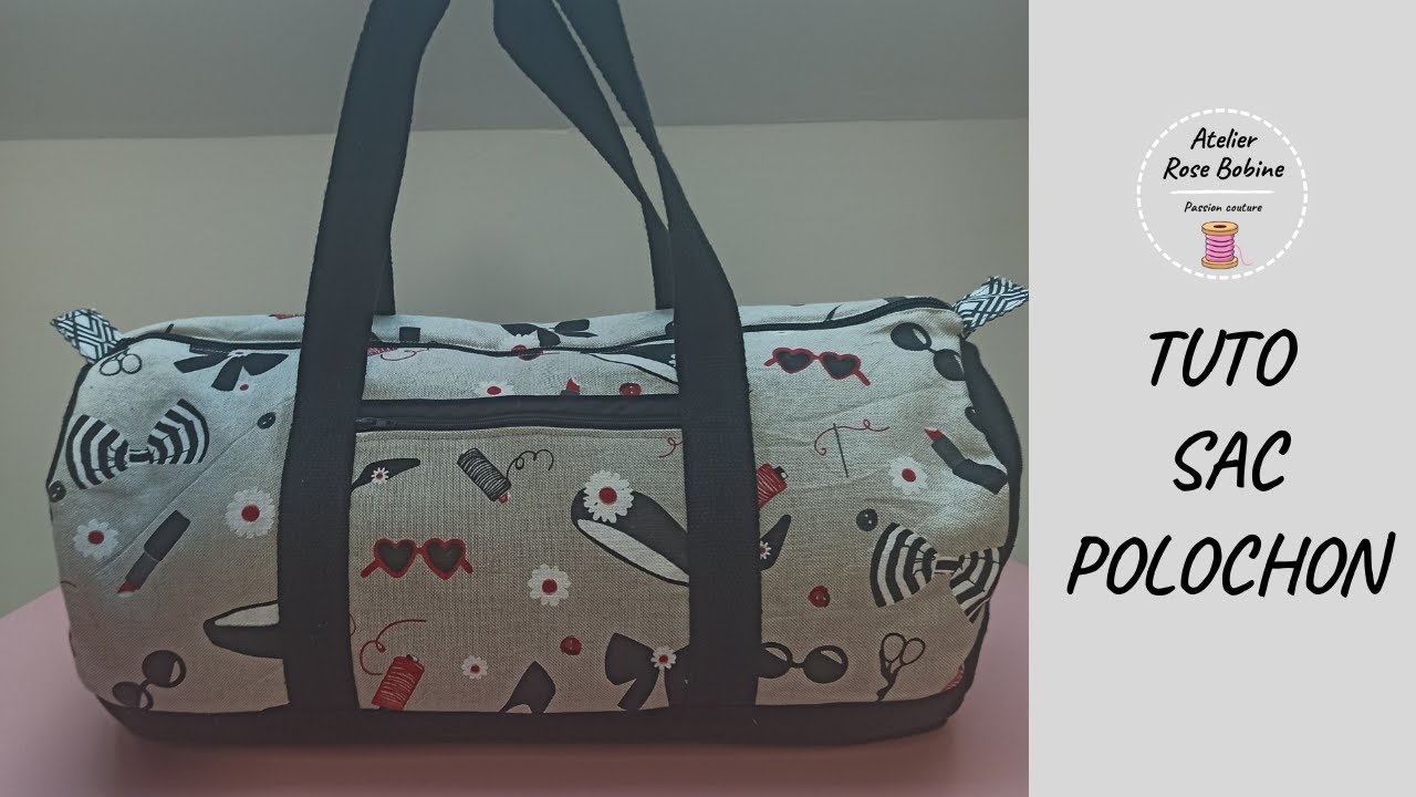 Coudre un sac polochon doublé sans biais et sans coutures apparentes - Sac de sport ou sac week-end