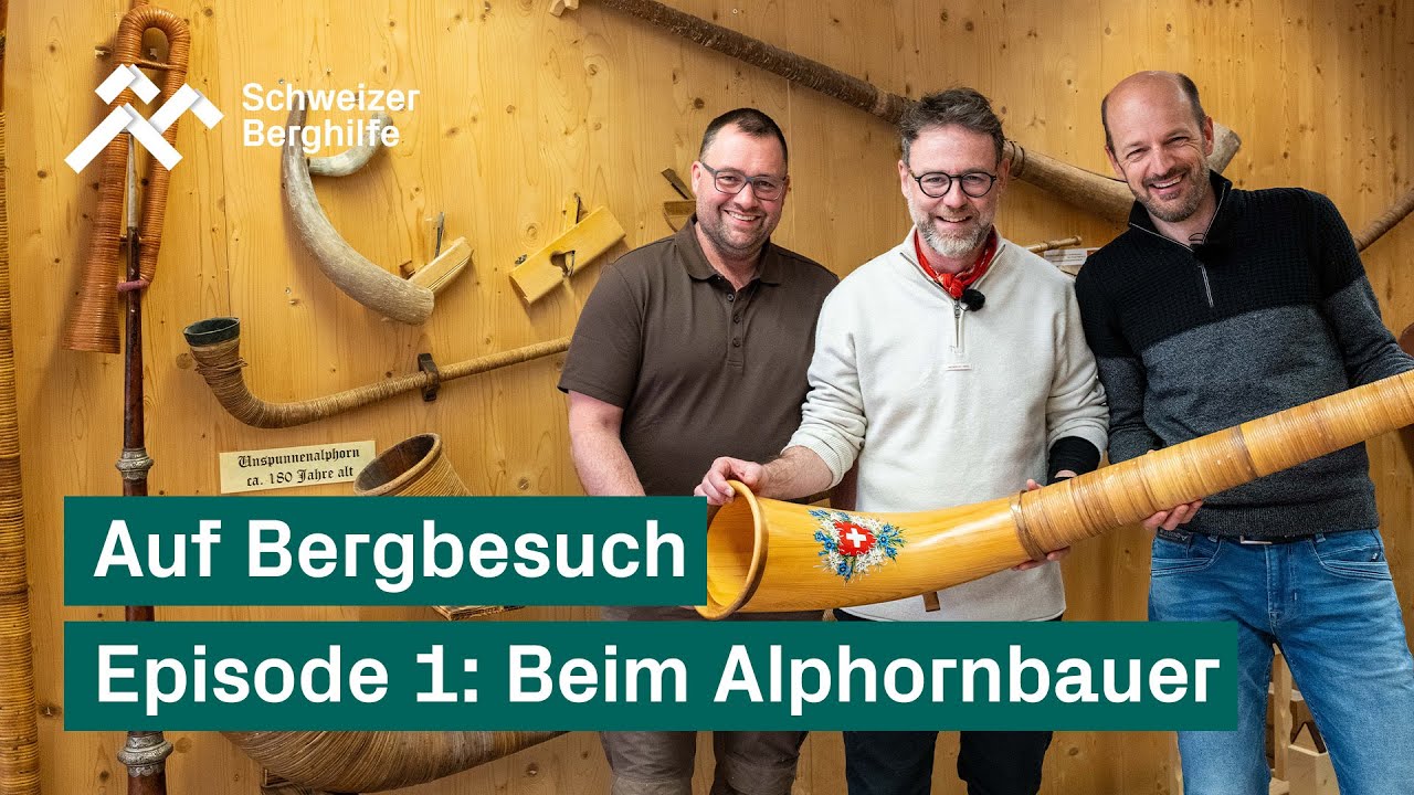 Auf Bergbesuch: Nik Hartmann und Kurt Zgraggen beim Alphornbauer im Berner Oberland. Episode 1/5.