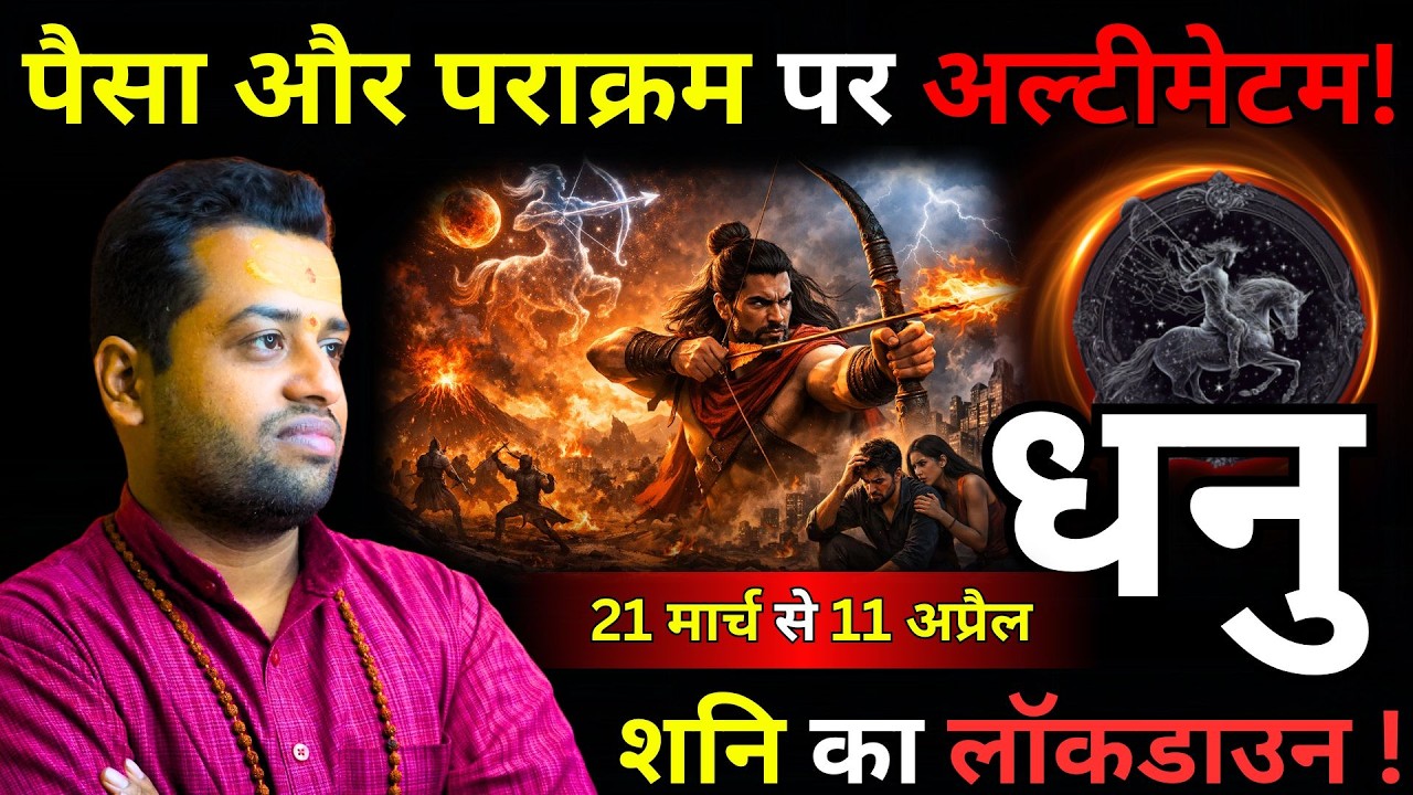 धनु राशी का पैसा और पराक्रम पर अल्टीमेटम : dhanu rashi shani ast 21 march 2026