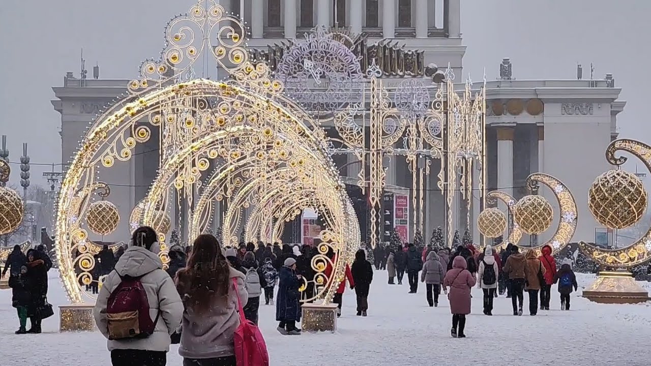 NEW YEAR WALK IN MOSCOW. НОВОГОДНЯЯ АТМОСФЕРА В МОСКВЕ. ВДНХ.
