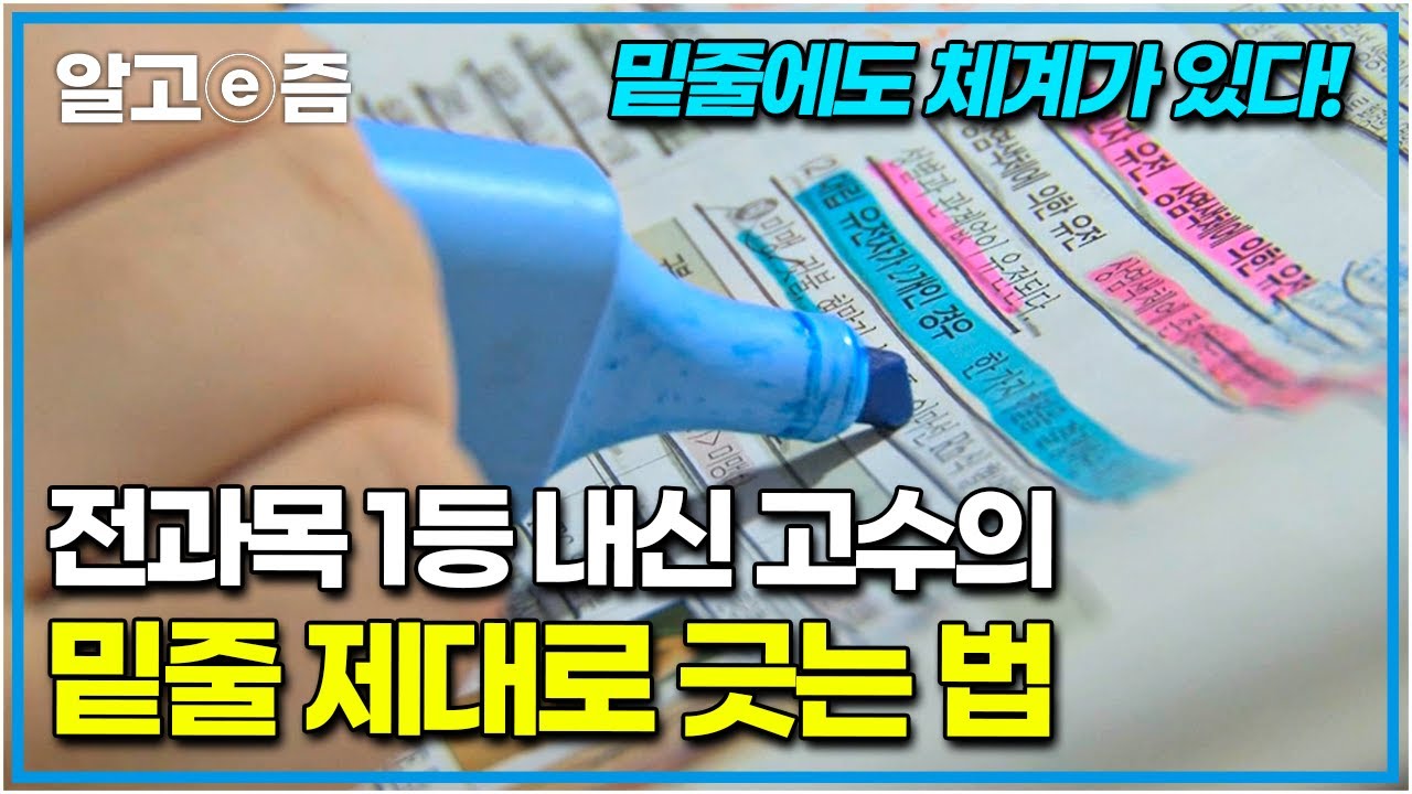 공부자극 영상📚 무작정 밑줄부터 긋고 보는 수험생들 주목! 전교 1등이 알려주는 제대로 밑줄 치고 성적도 향상하는 공부법┃공부의 왕도┃알고e즘