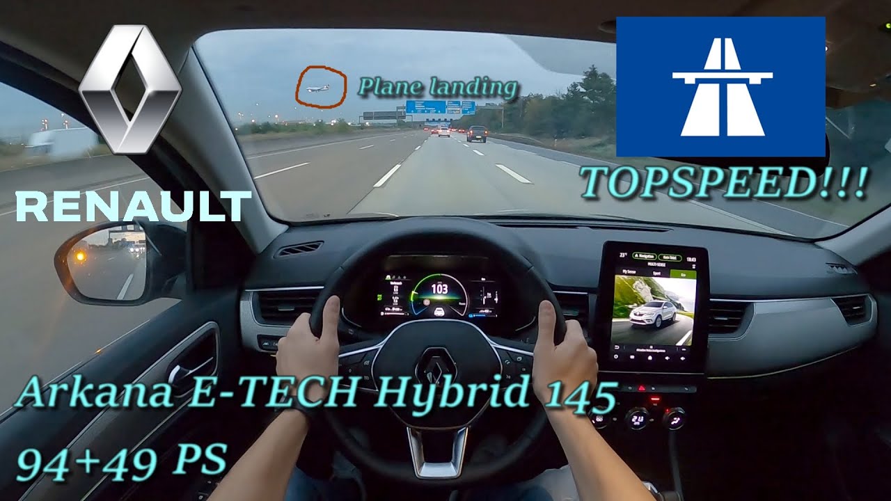 2023 Renault Arkana E-TECH Hybrid 145 94+49 PS EVENING POV DRIVE TOPSPEED FRANKFURT AIRPORT (60 FPS)