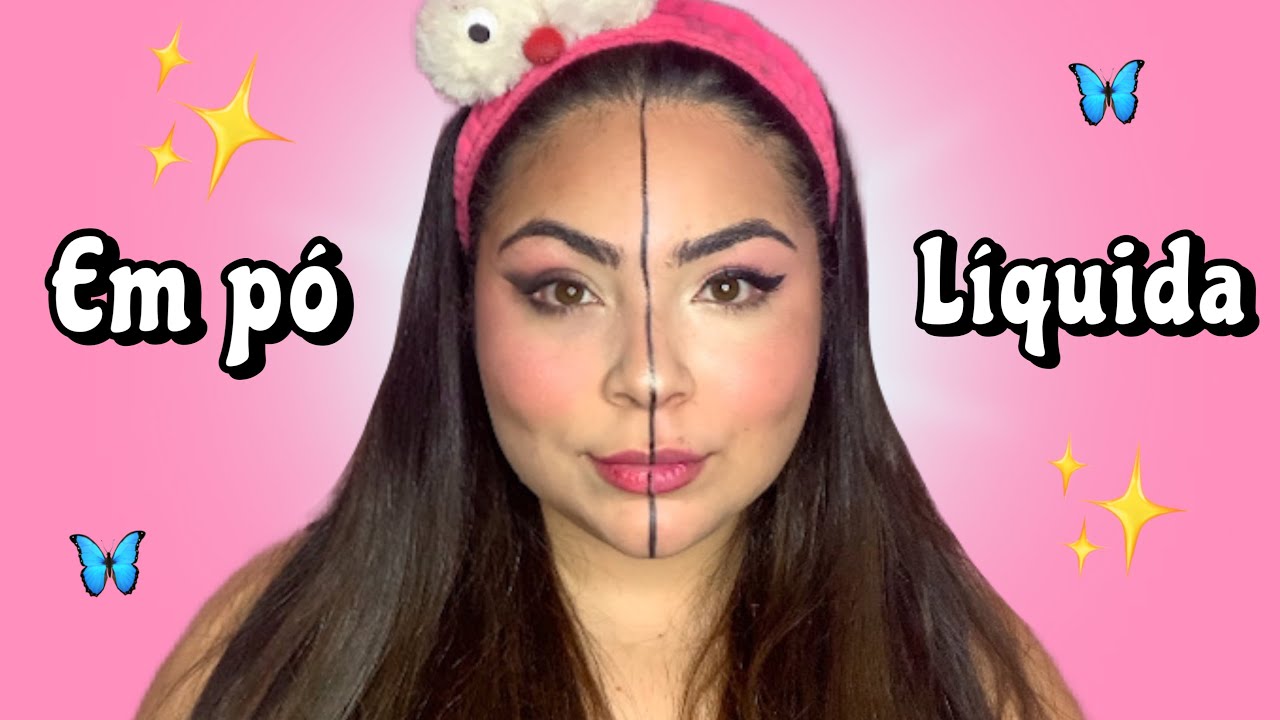 MAKE EM PÓ VS. MAKE LÍQUIDA 😱 DESAFIO DE MAQUIAGEM 💖