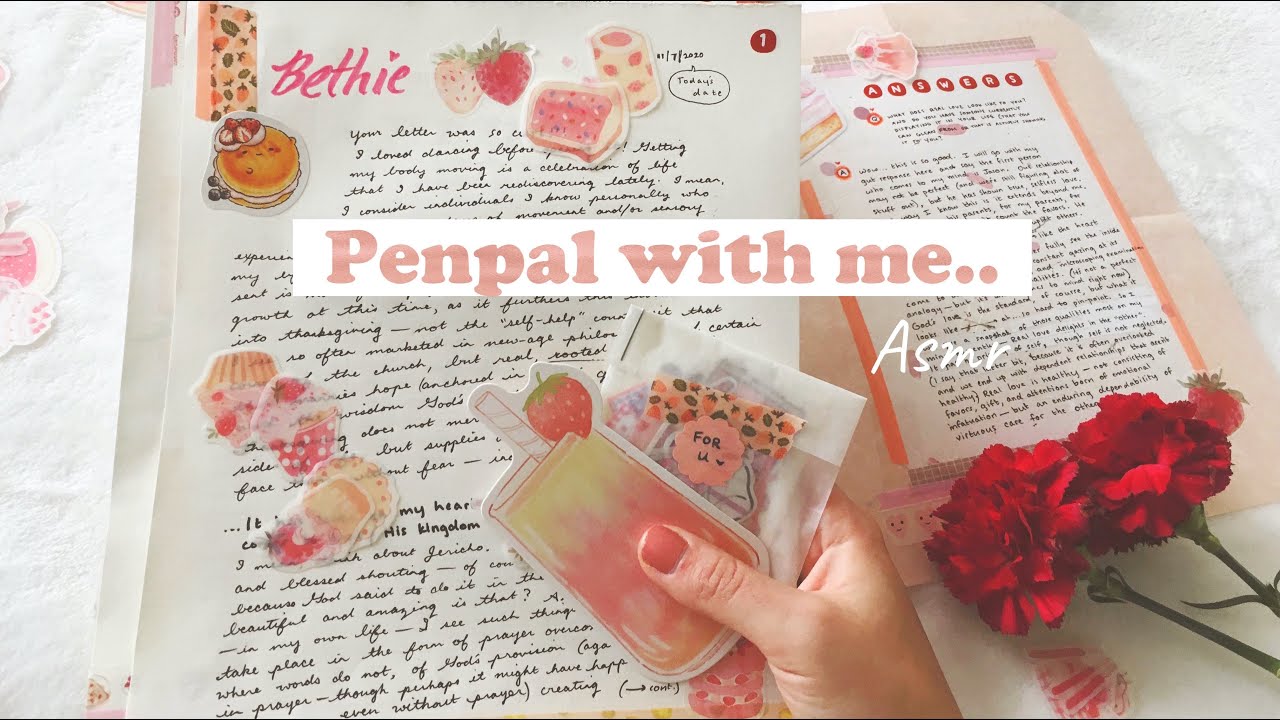 🍰  summer penpal with me (ASMR) ~ strawberry cafe