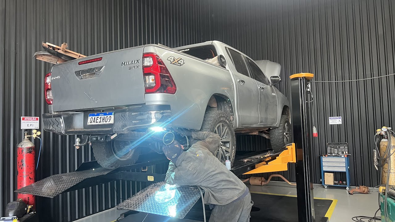 COLOQUEI ESCAPE FULL INOX NA HILUX!!!😈🔥 COMEÇOU A MALDADE!!🚜💨💨