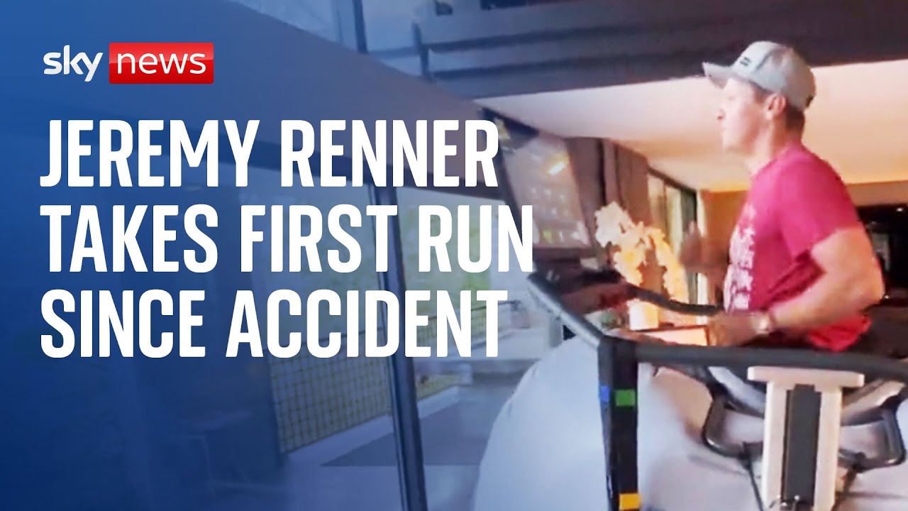 Jeremy Renner takes his first jog since near-fatal snow plough accident