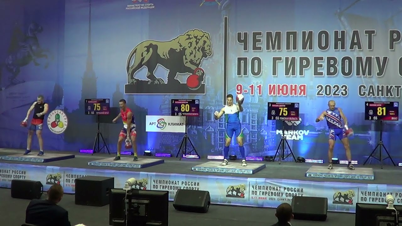 Анасенко Антон, Плотников Вячеслав рывок гири 32 кг Чемпионат России 2023