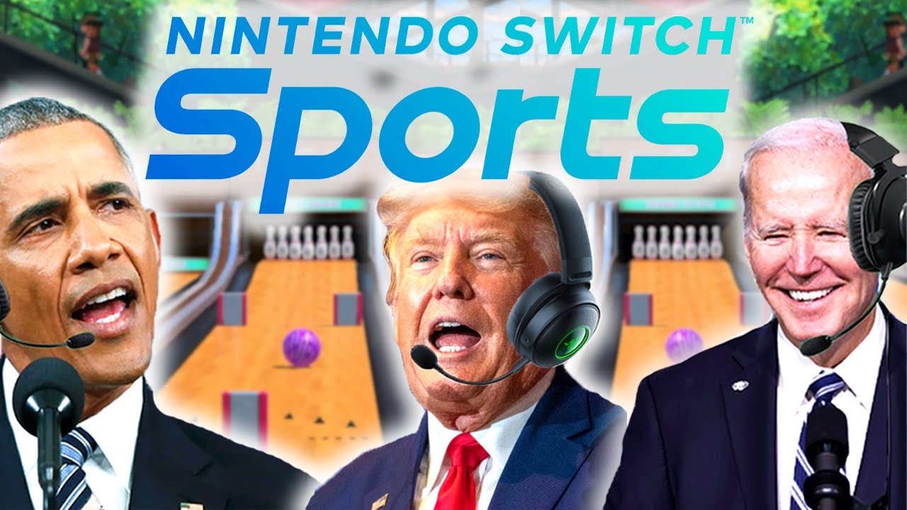 Президенты США играют в боулинг с управлением вращением в спортивной игре Nintendo Switch