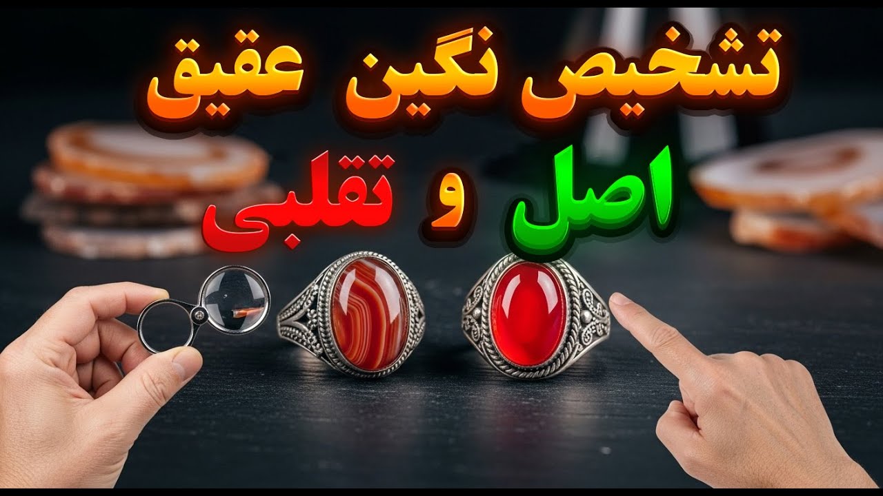روش تشخیص نگین عقیق اصل از تقلبی در ۲ دقیقه! 🤫 (با چاقو و نور)