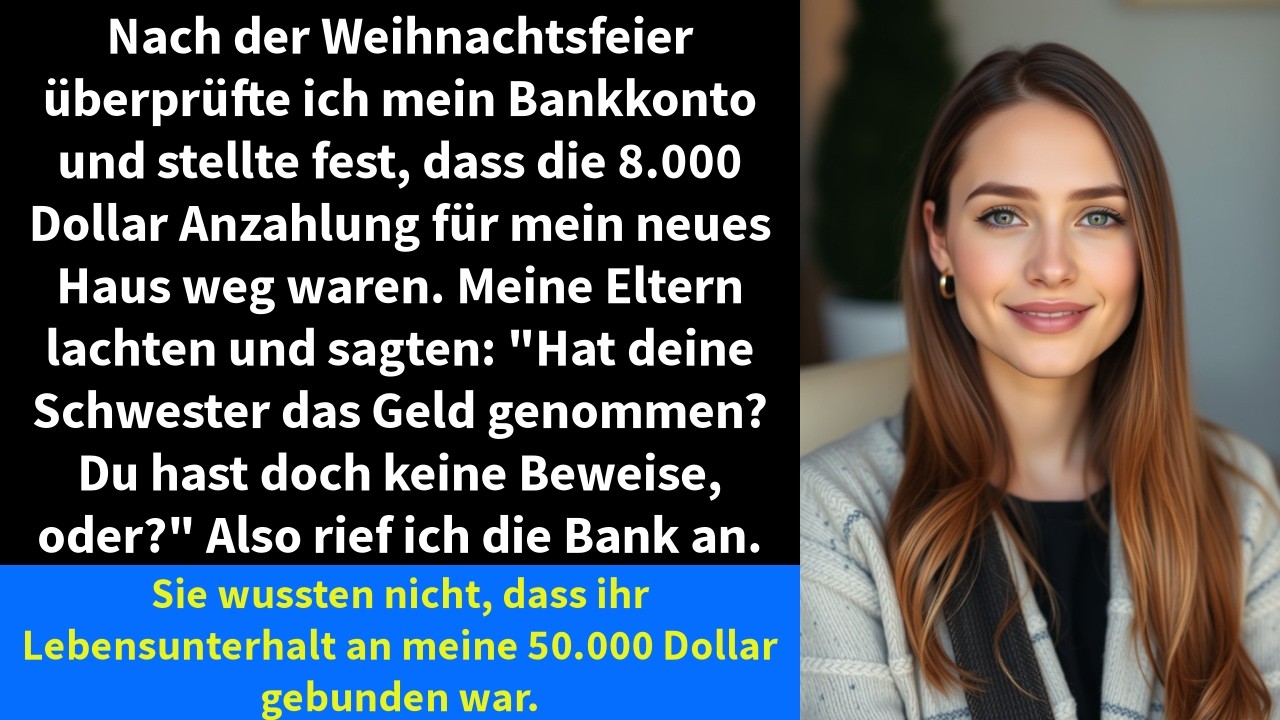 Nach der Weihnachtsfeier überprüfte ich mein Bankkonto und stellte fest, dass die 8.000 Dollar