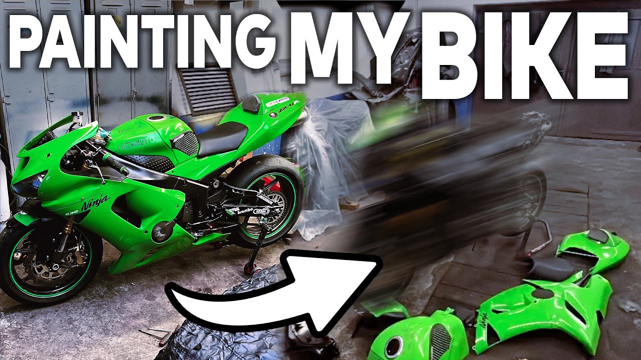 Painting my bike in 8 minutes! | 🎌 Kawasaki Zx6r&nbsp;636&nbsp;ninja