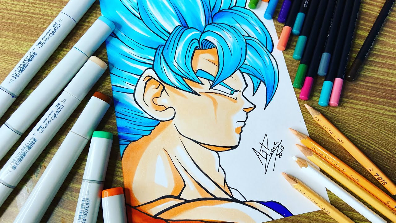 Como Desenhar o Goku Blue [Dragon Ball Super] Passo a Passo Fácil