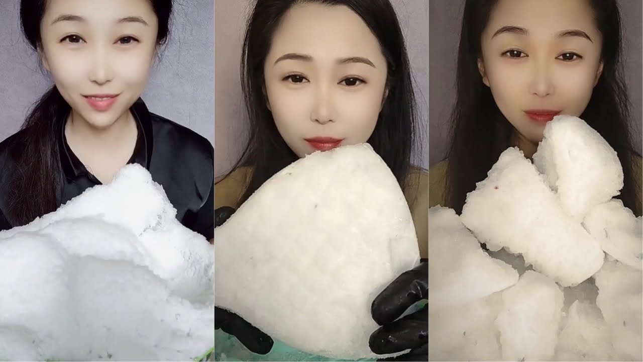 White Ice Eating ASMR | Crushed Ice | Ice Eating