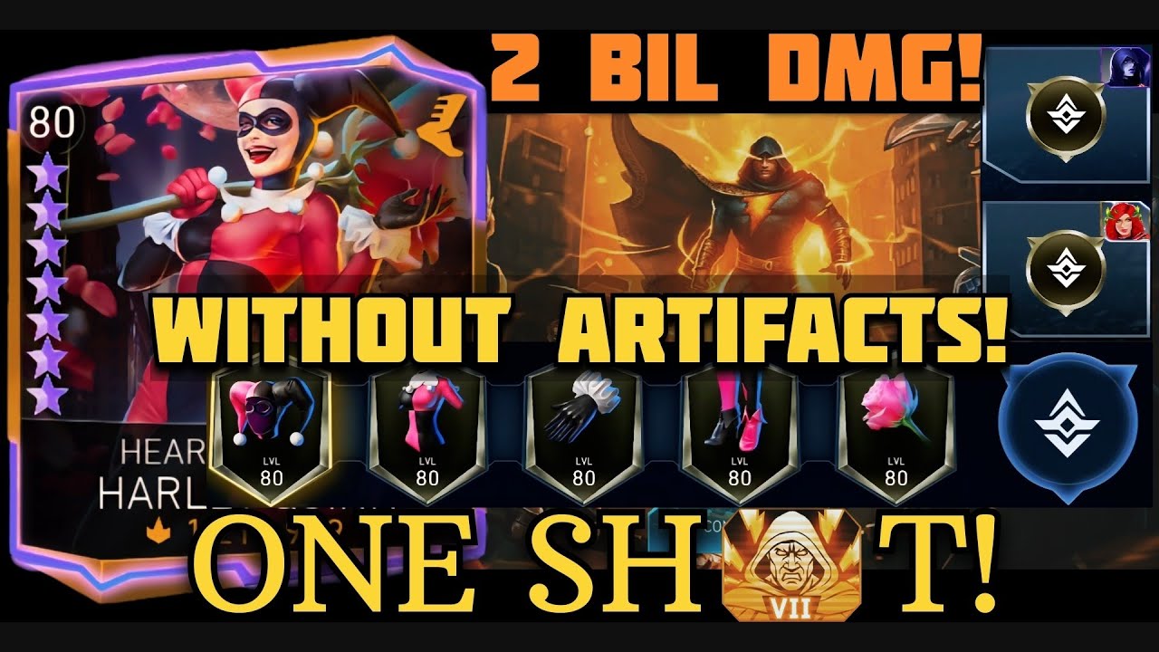 NEW ONE SHOT WITHOUT ARTIFACTS!🔥 Heartbreaker HARLEY QUINN H7 Solo Raid Injustice 2 Mobile Gameplay 