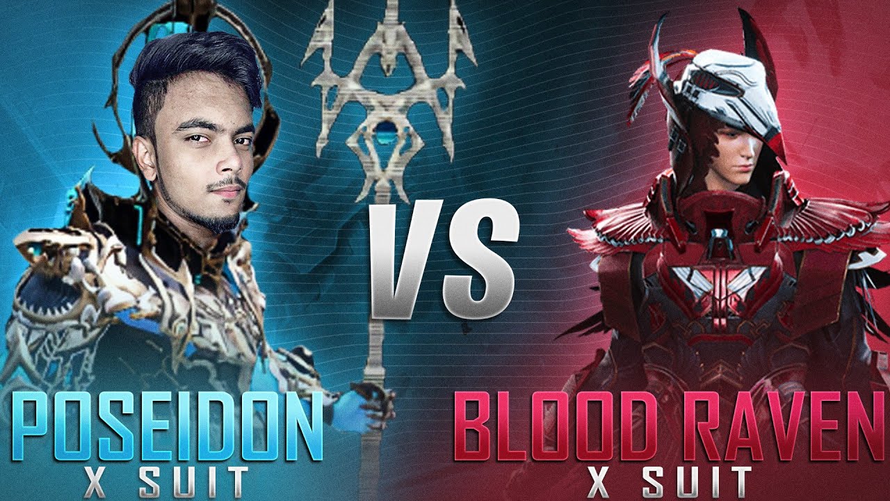 POSEIDON X SUIT vs BLOOD RAVEN X SUIT / PUBG MOBILE