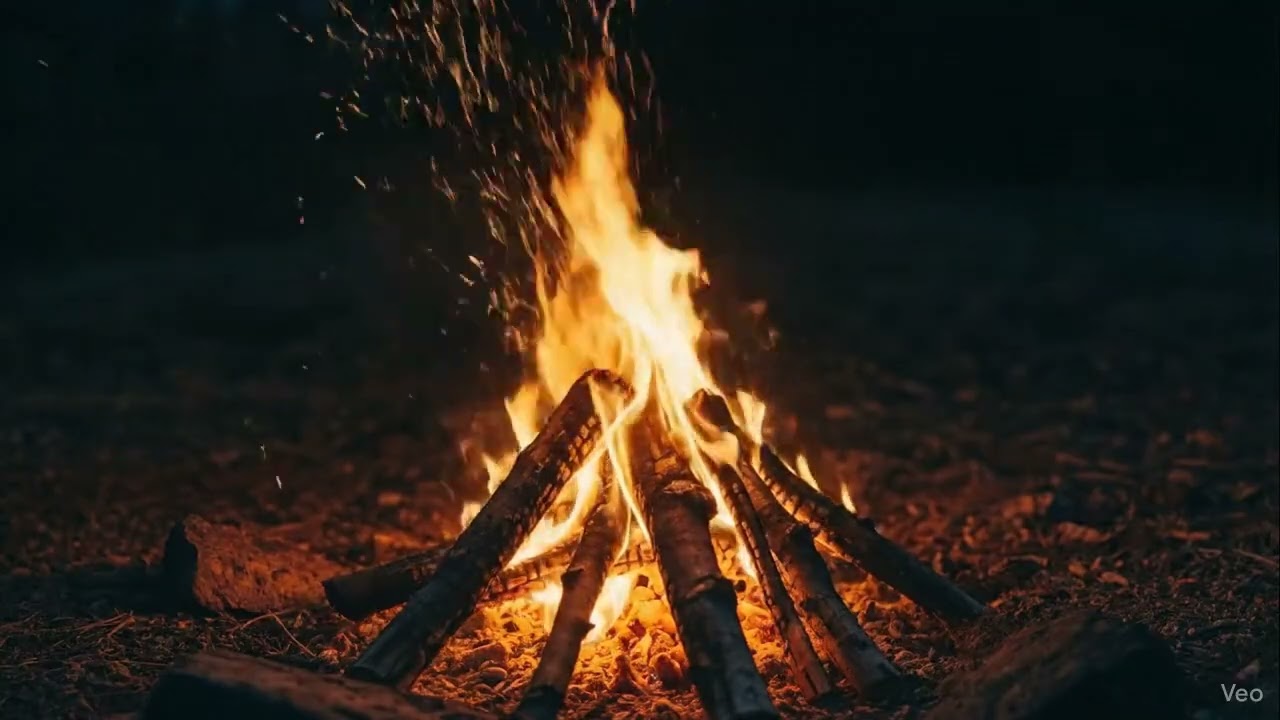 Outdoor Campfire Ambience – Crackling Fire & Night Crickets for Sleep & Relaxation