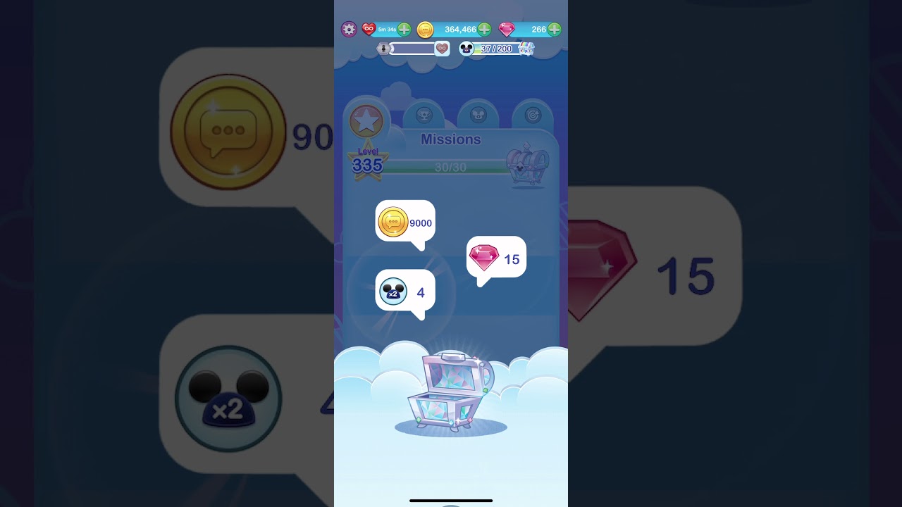 Disney Emoji Blitz - Leveling up to 336 and Collecting a Diamond Chest! A 💎 chest is the best! 😉